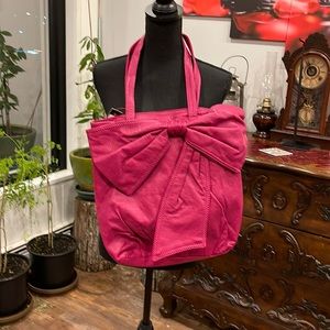 Marco Echo Oversized Tote Bag – Hot Pink with Statement Bow Detail NWT
